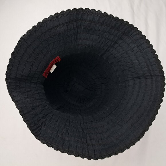 San Diego Hat Company Black Ribbon Braided Sun Hat Scalloped Edge - Picture 12 of 14